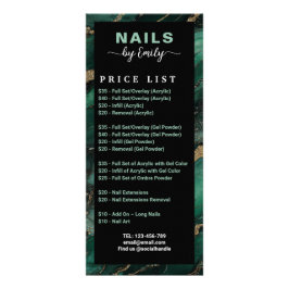 Panfleto Lista de Preços Salão de Unhas Mármore Esmeralda V