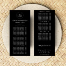 Lista de Preços Simples Logotipo Empresarial Dupla