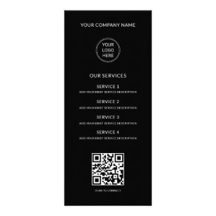 Panfleto Logotipo Comercial Código QR Moderno Profissional