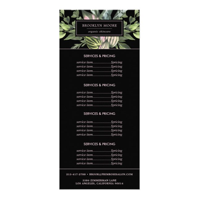 Panfleto Logotipo de Folhas Tropicais Modernas | Serviços d (Frente)