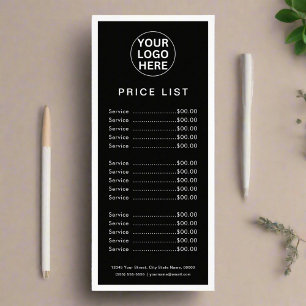 Panfleto Logotipo dos Serviços de Lista de Preços em Preto