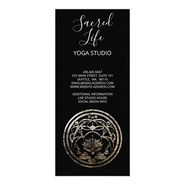 Panfleto Lotus Quietude | Design Mandala Prata (Verso)