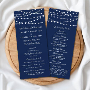 Panfleto Luzes de string no Programa Marinho Blue Weding