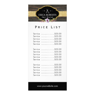 Panfleto Madeira escura floral do vintage do cabeleireiro