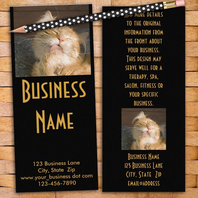 Panfleto Maine Coon Cat Fotografia (Personalize the text, add your photo or keep the cat for a promotional business rack card design.)