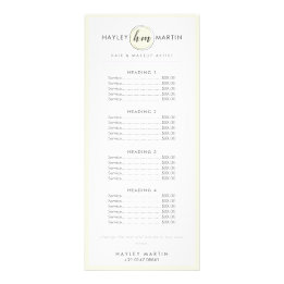 Panfleto Makeup Artist Beauty Salon Professional Price List