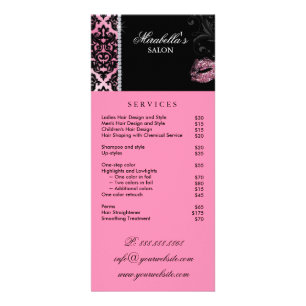 Panfleto Makeup Artist Rack Card Cosmetology Pink