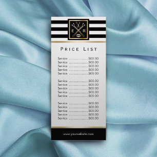 Panfleto Makeup Artist Salon Logo Modern Strips Lista de Pr