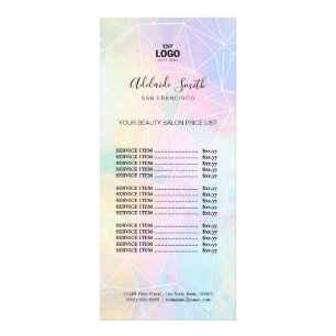 Panfleto makeup artista faux geométrico holográfico