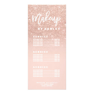 Panfleto Makeup chic typografia blush rosa gold list