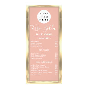 Panfleto Maquiagem Cabelo Manicure unha Dourado Bem-estar