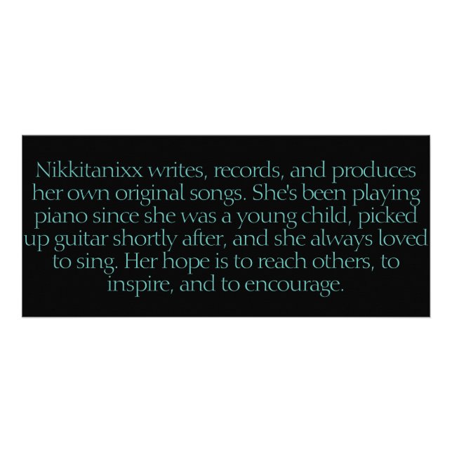 Panfleto Marcador do Promo de Nikkitanixx (Verso)