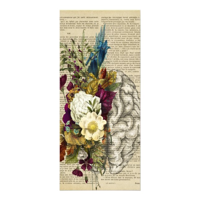 Panfleto medical floral brain anatomy poster (Frente)