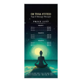 Panfleto Meditação de Yoga - Lista de Preços das Estrelas d