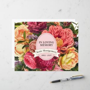 Panfleto Memorial Floral Aquarela Brilhante