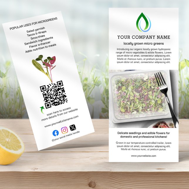 Panfleto Microgreen Grower QR Code Publicidade & Informação (Criador carregado)