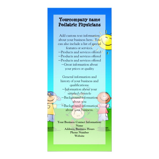 Panfleto Miúdos que jogam fora em um dia ensolarado (Frente)