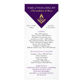 Panfleto Modelo de placa de rack Masonic | Roxo e Dourado
