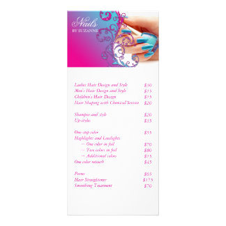 Panfleto Nail Salon Glitter Blue Rosa