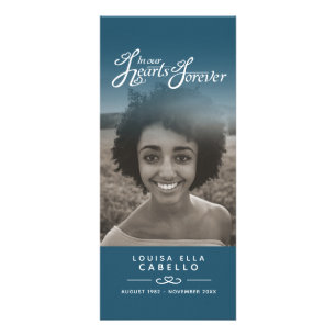 Panfleto No nosso programa funerário, branco e azul de aço