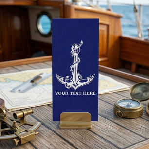Panfleto Nome de barco com corda de âncora náutica vintage