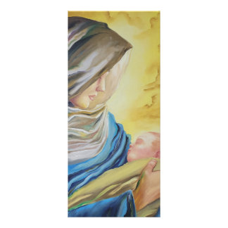 Panfleto Nossa Senhora do Silêncio segurando Jesus bebê