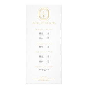 Panfleto O art deco empilhou o ouro/branco do logotipo do