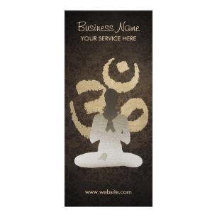 Panfleto O vintage OM assina a ioga do fundo do damasco