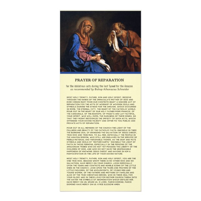 Panfleto Oração Católica de Reparação A Mais Santa Trindade (Frente)