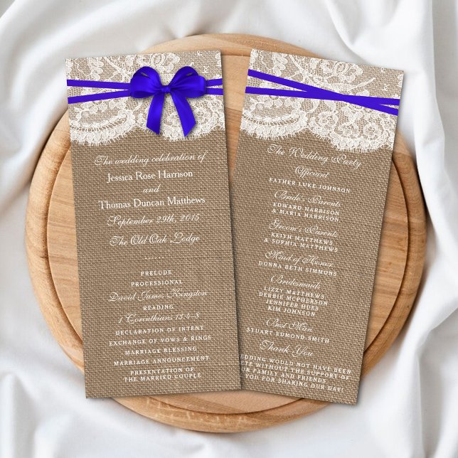 Panfleto Os Programas Rustic Blue Arco Wedding Collection (Criador carregado)