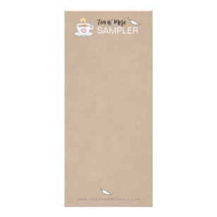 Panfleto Pacote de amostra de chá castanho apresentado para