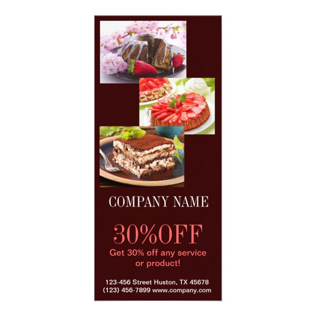 Panfleto Padaria moderna do bolo do cupcake da sobremesa (Frente)