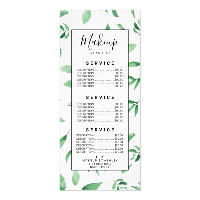 Panfleto Padrão botânico do ramo da oliveira verde moderno (Frente)