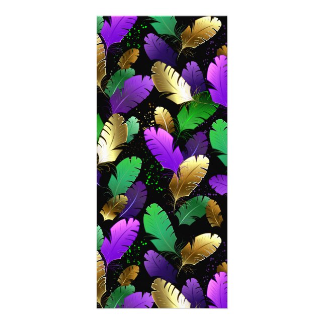 Panfleto Padrão contínuo com penas de Mardi Gras (Frente)
