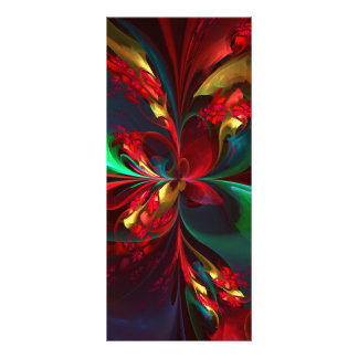 Panfleto Padrão Verde Vermelho Abstrato Floral Moderno #11