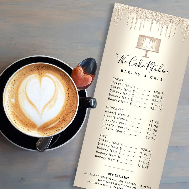 Panfleto Panificação Bolo Dourado Liteira Pastelaria (Criador carregado)