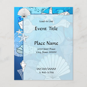 Panfleto para Pequenos Eventos do Oceano Seashells