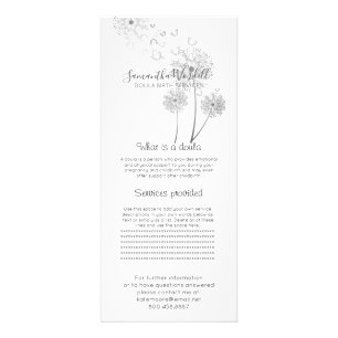 Panfleto Parteira de Nascimento Doula Ilustrada Flores
