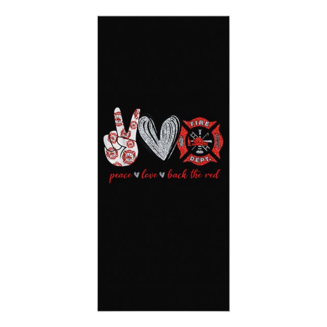 Panfleto Paz Amor de Volta Vermelho | Presente Engraçado do (Frente)