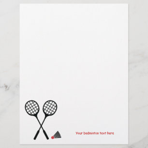 Panfleto personalizado de Badminton e shuttlecock