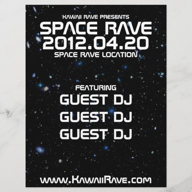 Panfleto Personalizado Space Rave (Frente)