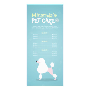Panfleto Pet Care Sitting Bathing Grooming Salon Price List