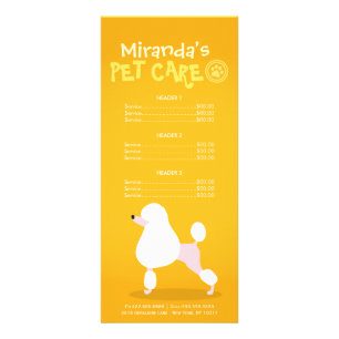 Panfleto Pet Care Sitting Grooming Beaut Salon Price List