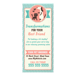 Panfleto Pet Groomer Rack Card - Personalizável