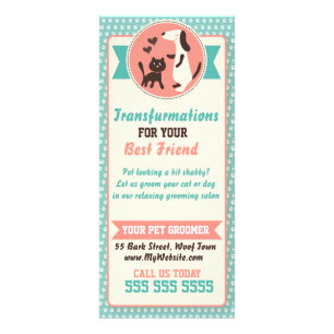 Panfleto Pet Groomer Rack Card - Personalizável