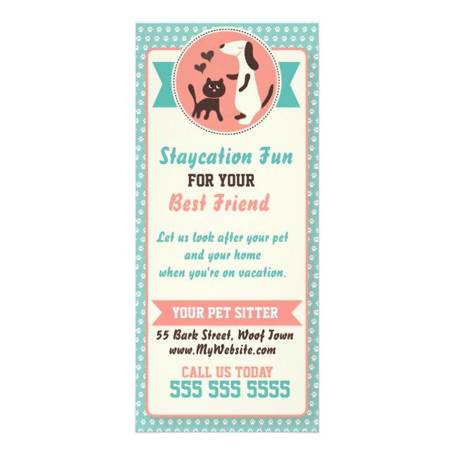 Panfleto Pet Sitter Rack Card - Personalizável (Frente)