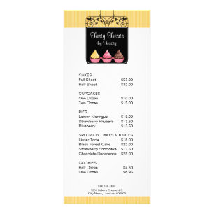 Panfleto Placa de Compro de Placa de Rack do Cupcake Bakery