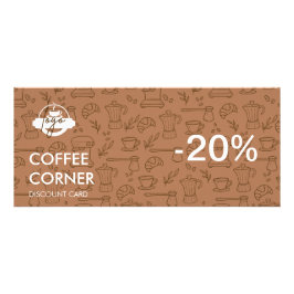 Panfleto Placa de Desconto do Compro Café com Código QR