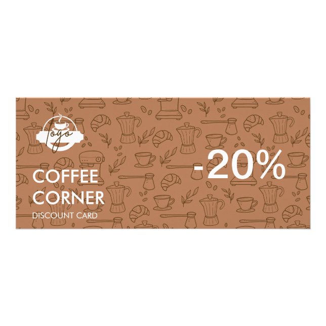 Panfleto Placa de Desconto do Compro Café com Código QR (Frente)