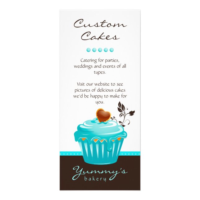 Panfleto Placa de rack Cupcake Azul Chocolate Castanho (Frente)